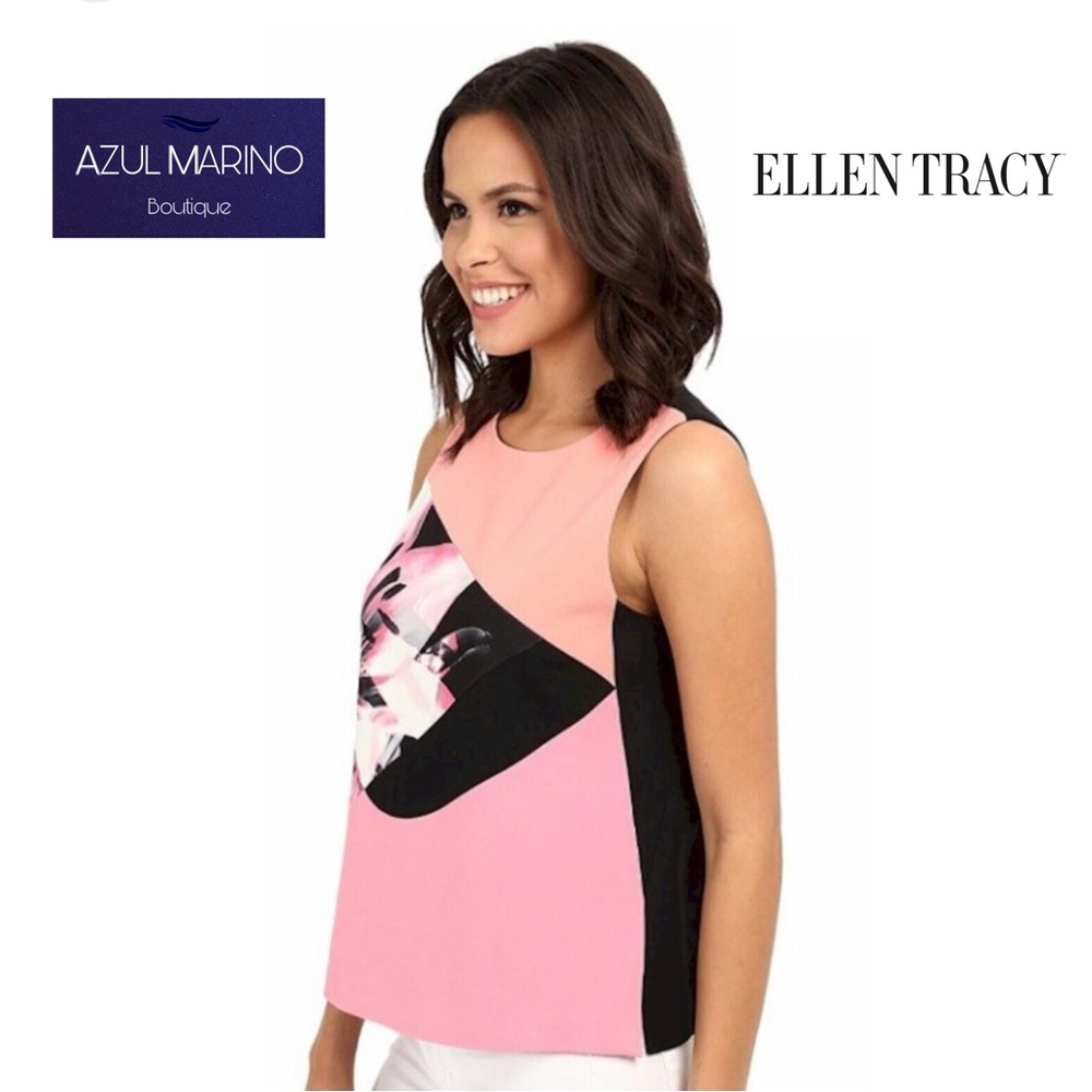 Ellen Tracy — Floral Blouse Sz L •W/ free earrings! • Blusa floreada para mujer•